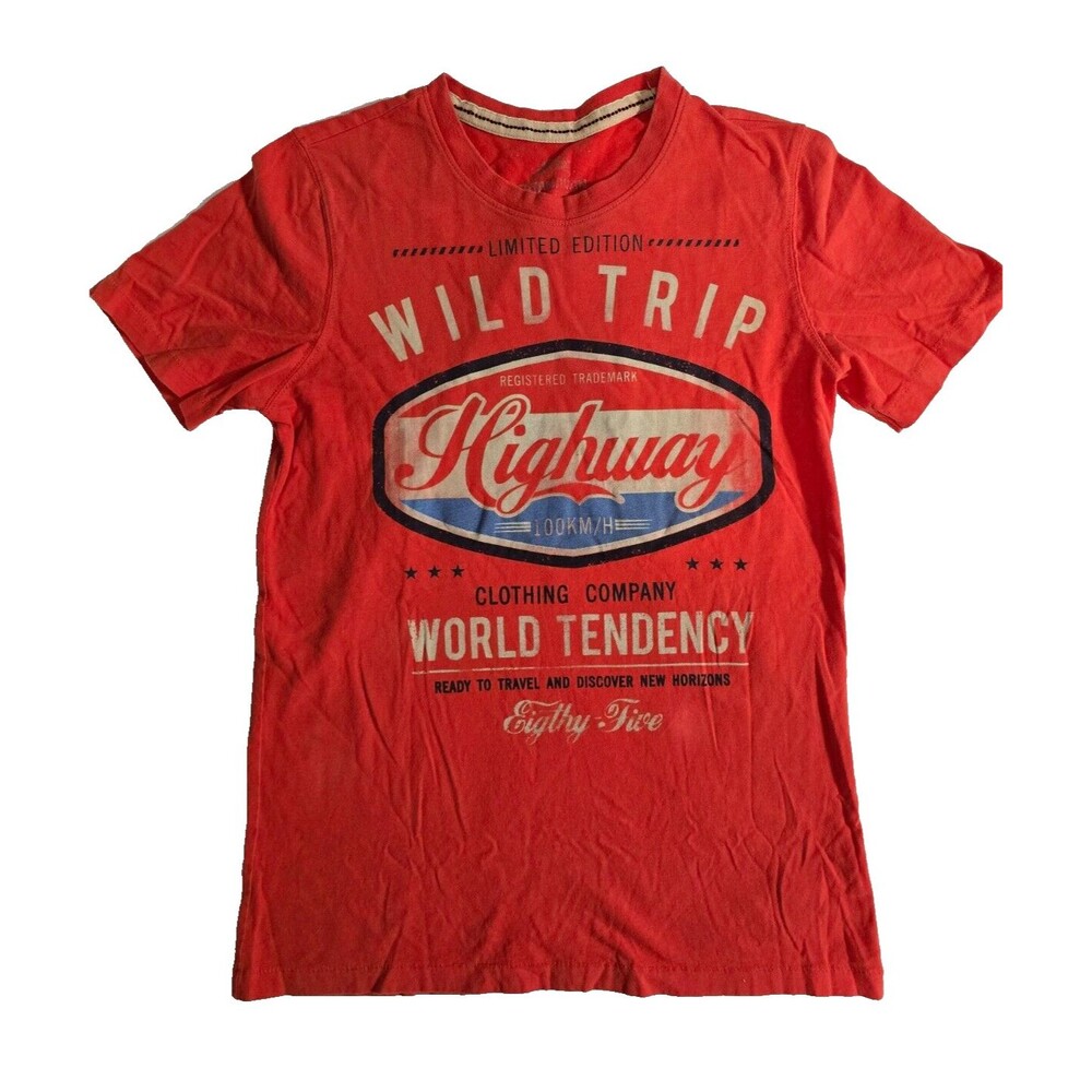 Catamaran Cotton Men's Vintage Short Sleeve Orange T-shirt. Size XS